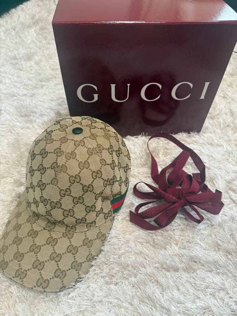 N*様 GUCCI ウェブ ストライプ付き GGキャンバス ベースボールキャップ