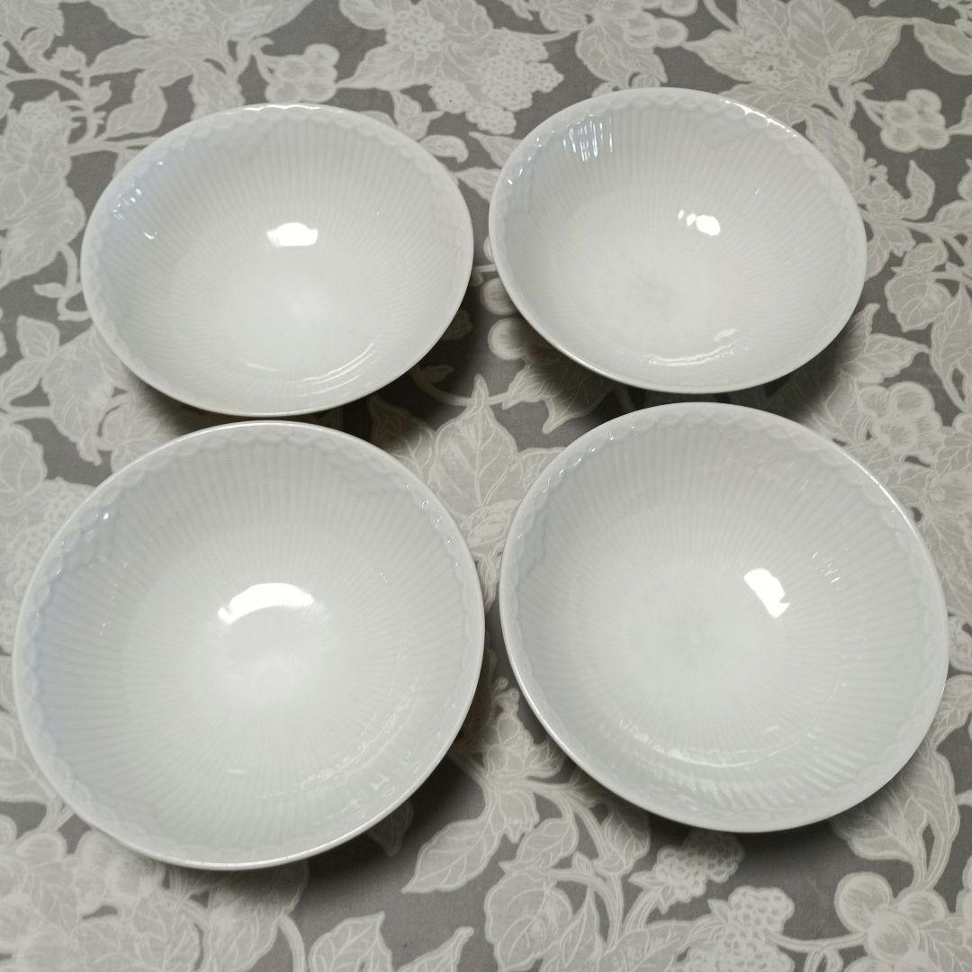 ロイヤルコペンハーゲン 4枚セット ホワイトハーフレース スープ シリアルボウル