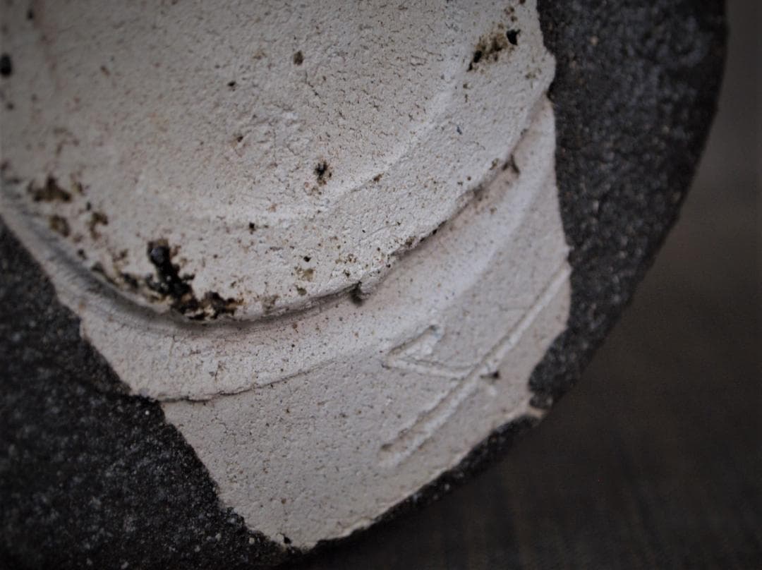 未使用★辻村塊【師＆父：辻村史朗】★引出し黒茶碗★★共箱・共布