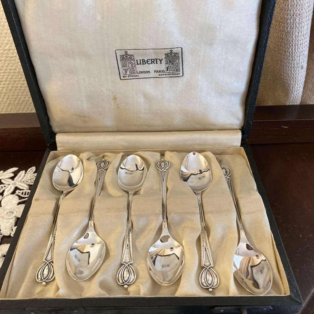 英国アンティーク　純銀リバティ　コーヒースプーンセット