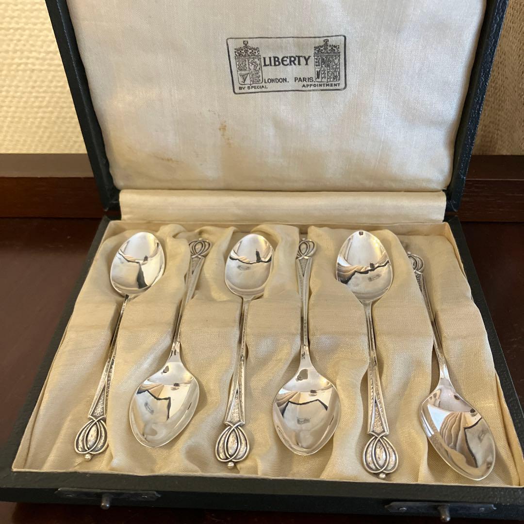 英国アンティーク　純銀リバティ　コーヒースプーンセット
