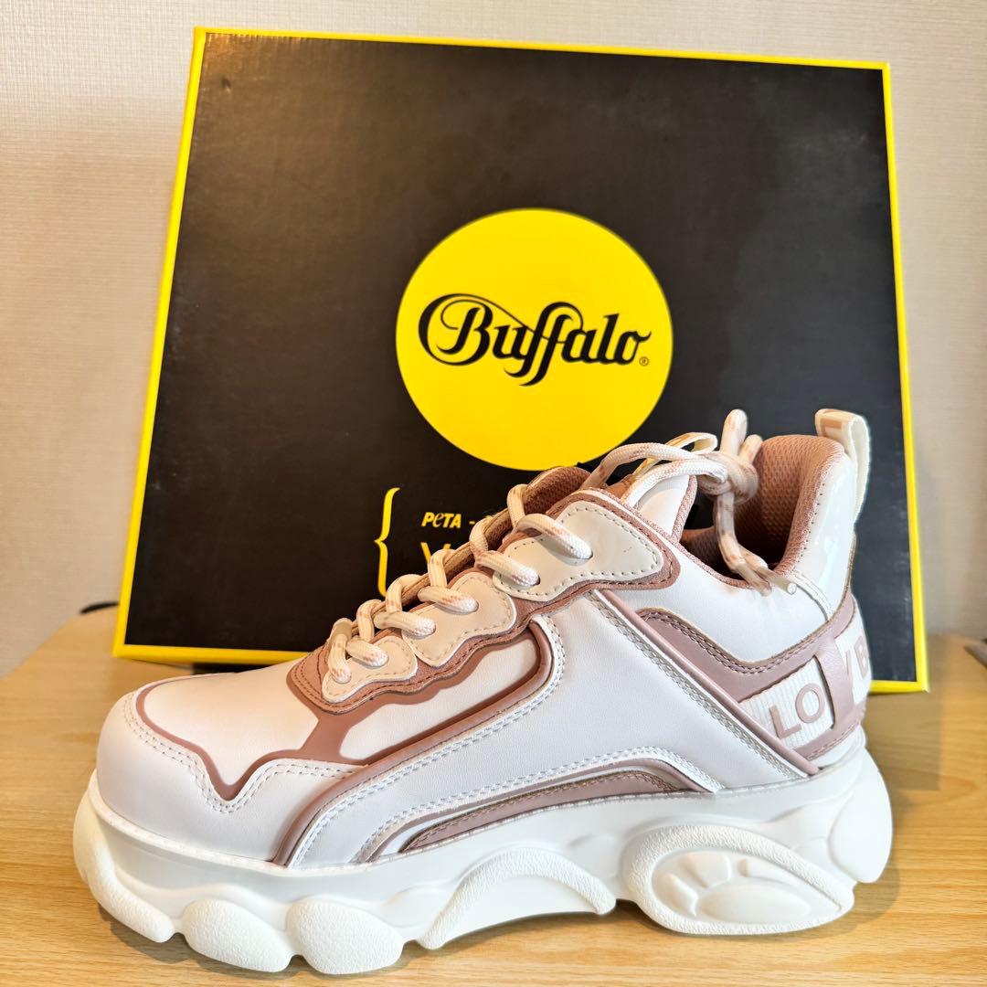 【EU39】 Buffalo 厚底 ROSE/WHITE 正規品・新品未使用