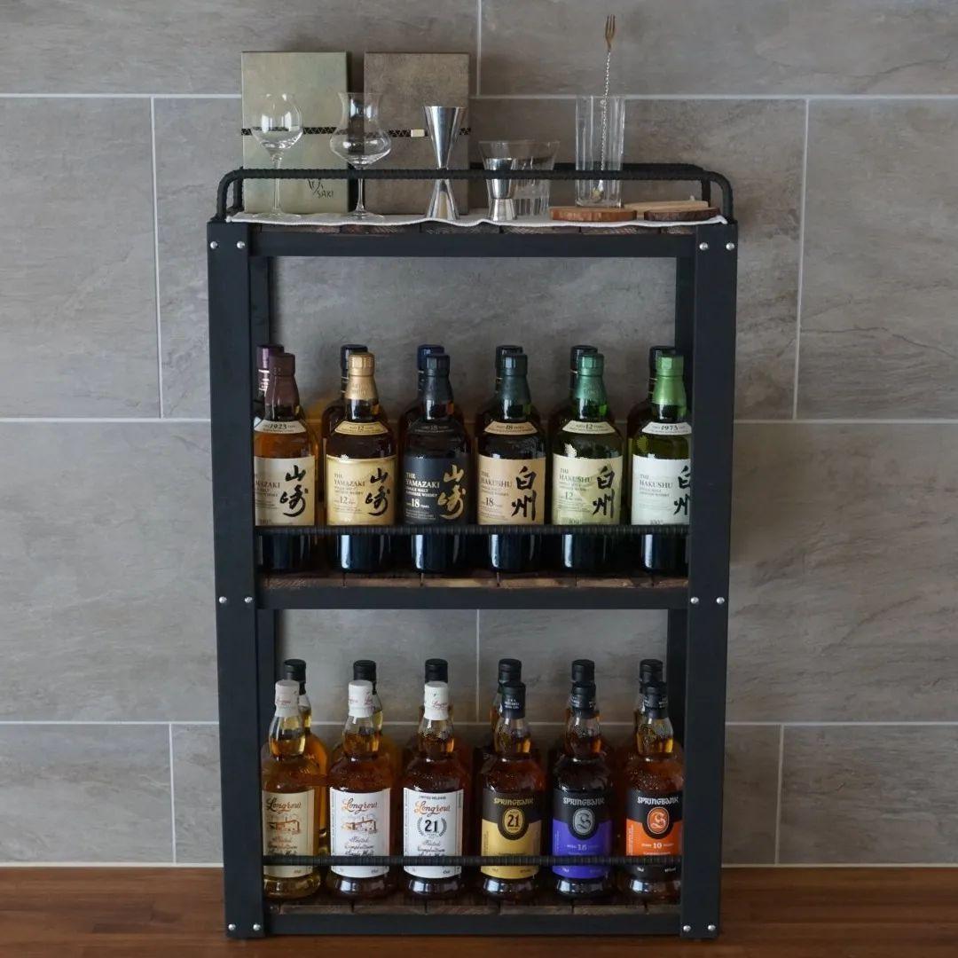 ウィスキーラック　男前インテリア　棚　インダストリアル　収納　お酒　多肉 119