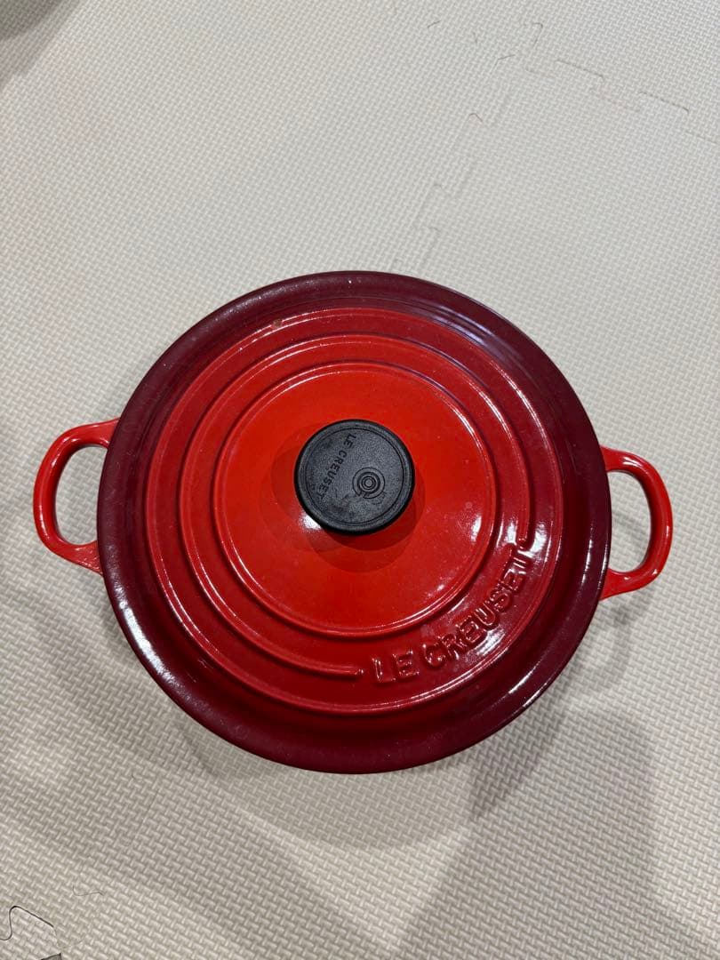 【美品】LE CREUSET 赤 両手鍋 20センチ
