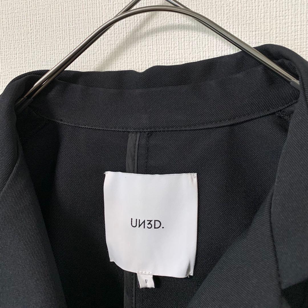 UN3D.／アンスリード　ショートオリガミトレンチコート　ブラック　Fサイズ