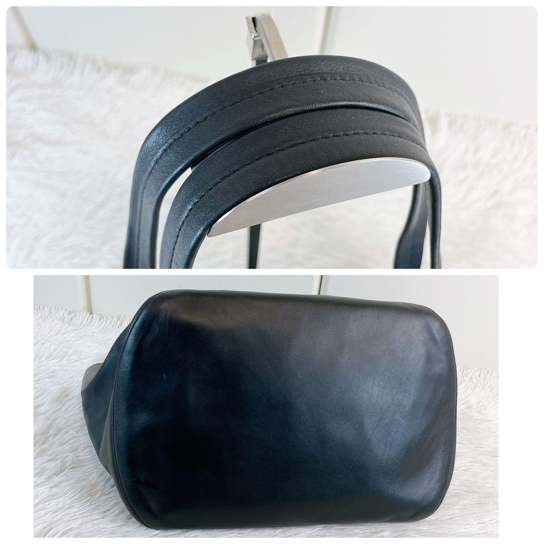 WAKO MANACO トートバッグ ミディアム　レザーバッグ　ブラック