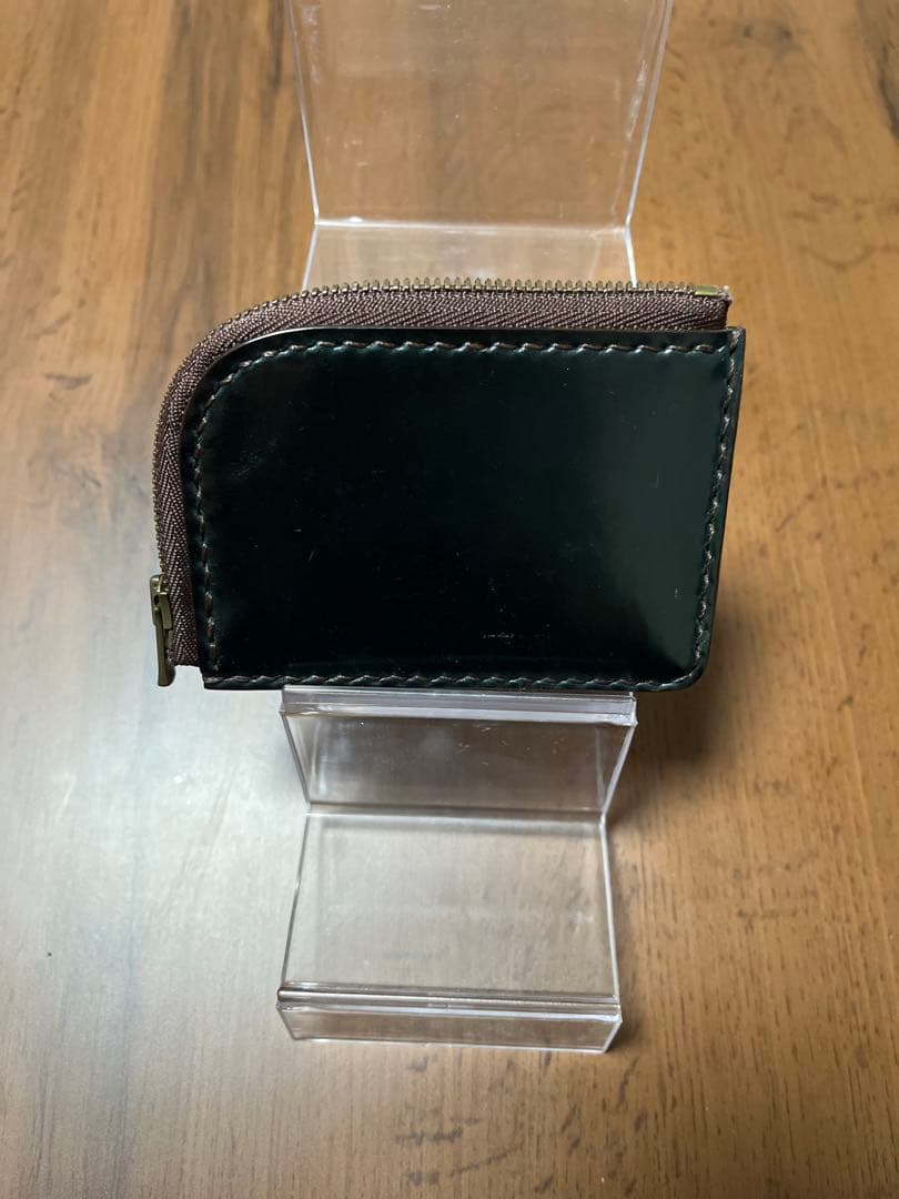 ホーウィンシェルコードバン　ケース　グリーン　スタンプ有