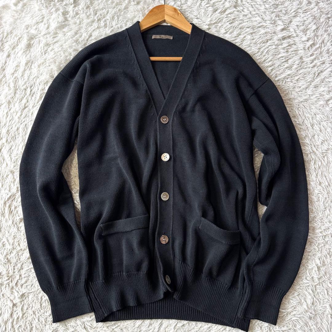 極美品　y's ワイズ　フォーメン　ニット　カーディガン　シェルボタン　黒