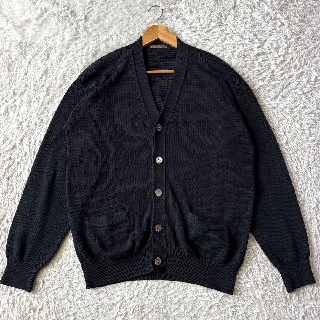 極美品　y's ワイズ　フォーメン　ニット　カーディガン　シェルボタン　黒