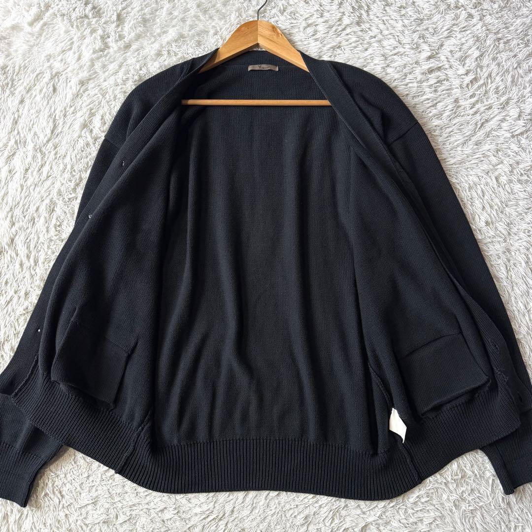 極美品　y's ワイズ　フォーメン　ニット　カーディガン　シェルボタン　黒