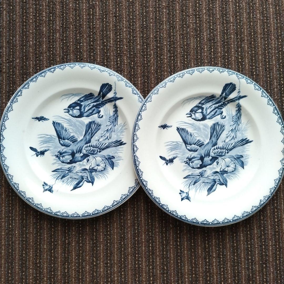 【1920−30年】クレールフォンテーヌ　夏ETE　デザート皿　２枚セット