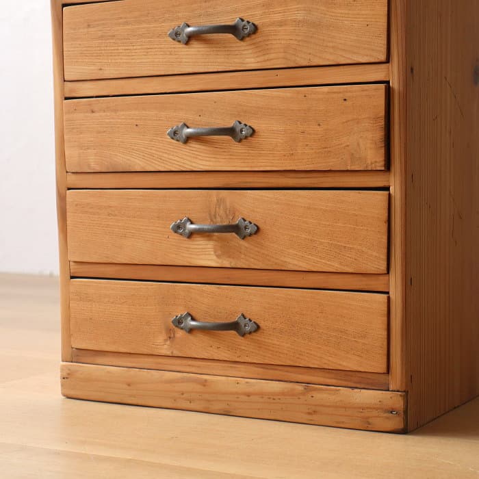 アンティーク 整理箱 タンス 古家具 引き出し5杯 無塗装 無垢材