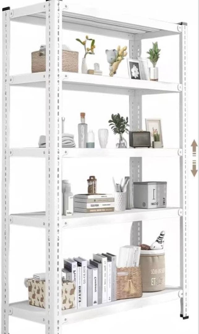 メタルラック 5段90x40x180cm高さ調整 100kg/段スチール棚