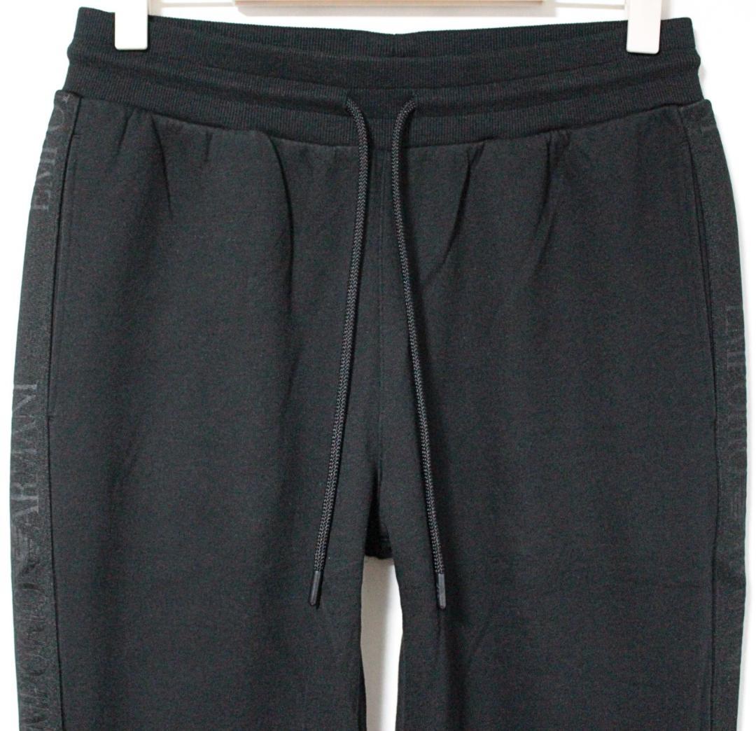 未使用 エンポリオアルマーニ 裏起毛 サイドロゴライン トラックスーツ XL 黒