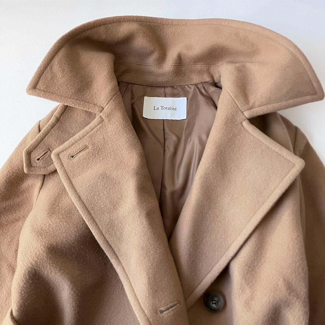 24AW ラトータリテ ステンカラーコート 定価4.9万 ロング キャメル 38