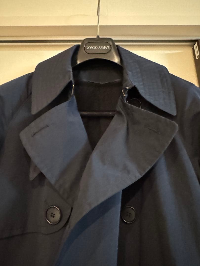 美品！GIORGIO ARMANI脱着ライナー濃紺トレンチコート46