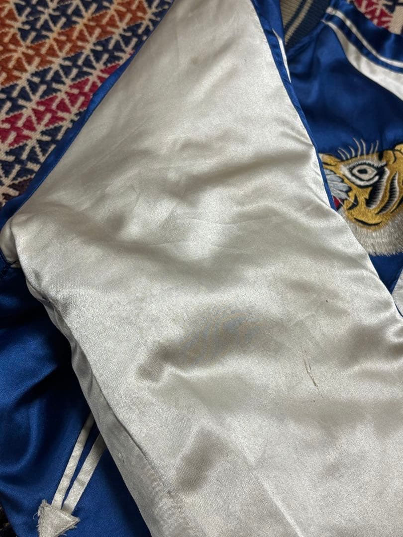 テーラー東洋　スカジャン　トラ　鷹　富士　キルティング　アゴ虎　ブルー　グリーン