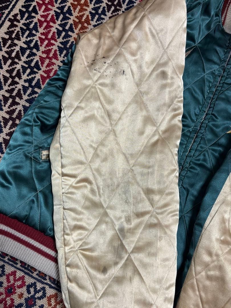 テーラー東洋　スカジャン　トラ　鷹　富士　キルティング　アゴ虎　ブルー　グリーン