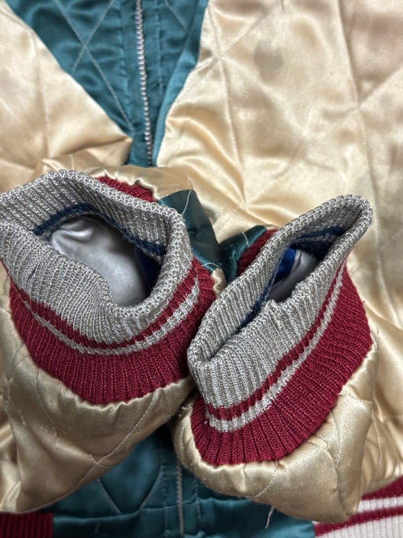 テーラー東洋　スカジャン　トラ　鷹　富士　キルティング　アゴ虎　ブルー　グリーン