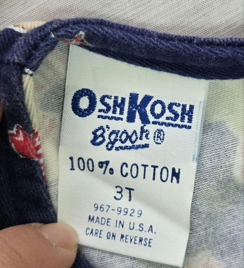 ヴィンテージOSHKOSH 100%コットン ノースリーブワンピース 3T