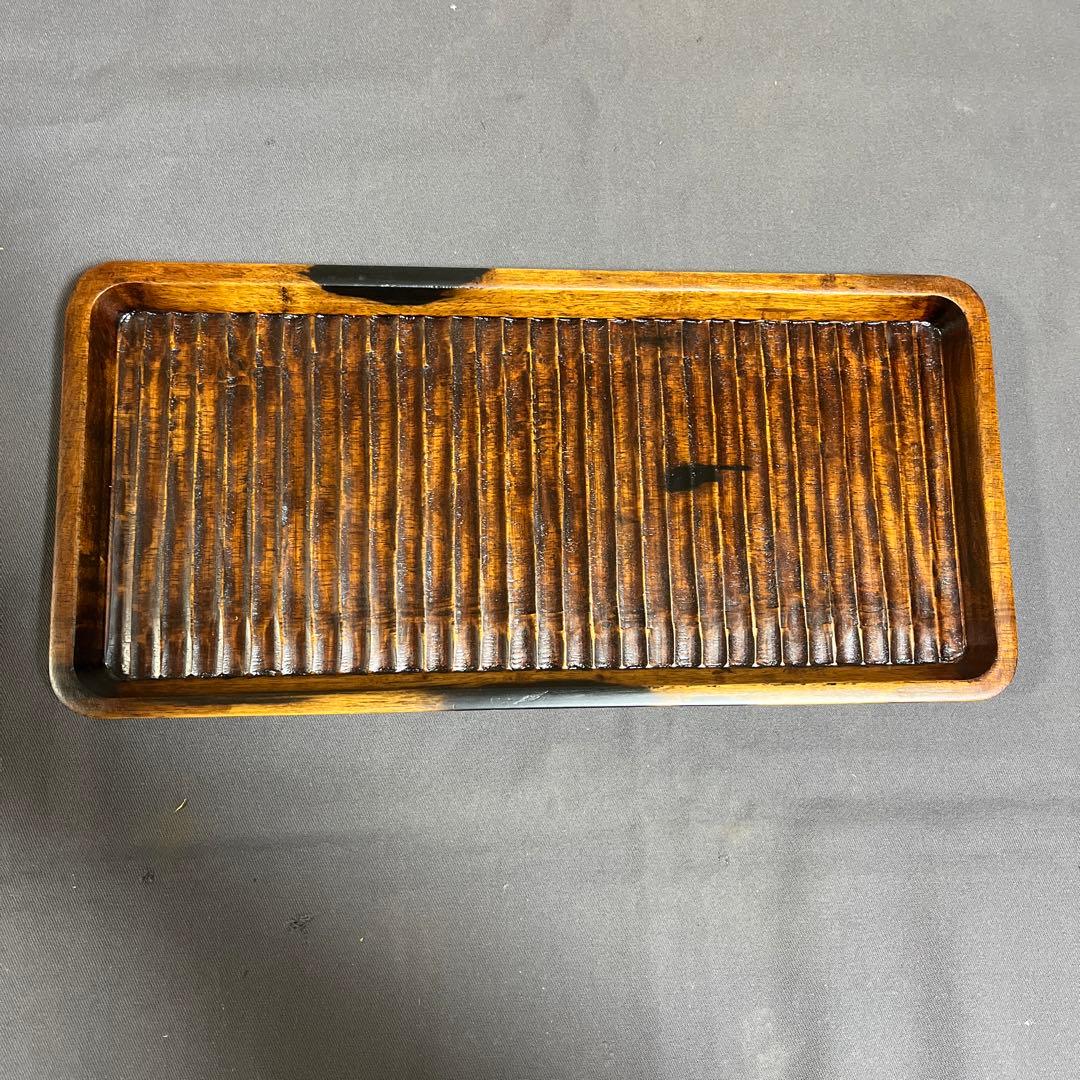 黒柿拭漆我谷盆(くろがきふきうるしわがたぼん)　№8078