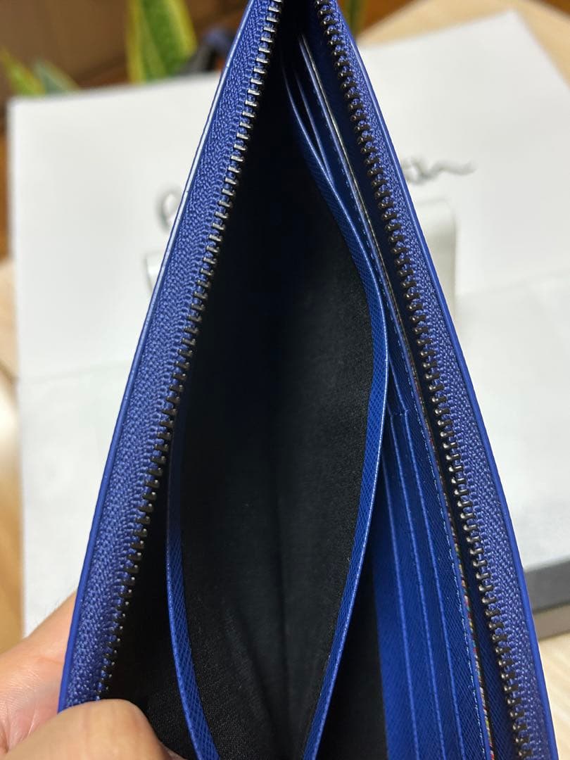 Paul Smith ブルー L字ファスナー式 長財布 美品