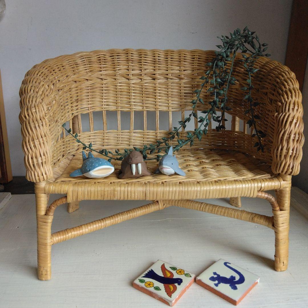 ミニ籐 椅子 チェア インテリア　雑貨　コレクション昭和レトロ
