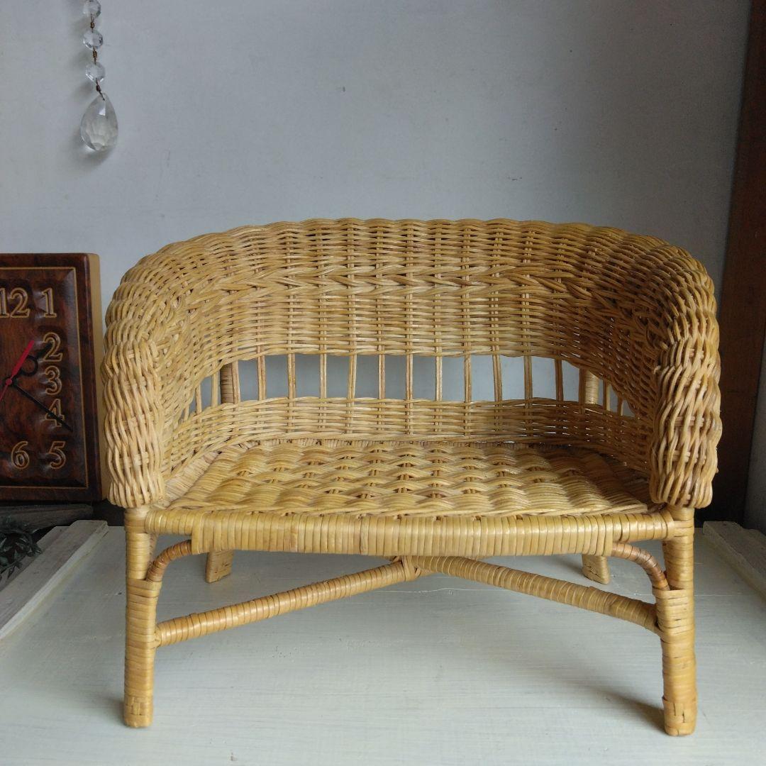 ミニ籐 椅子 チェア インテリア　雑貨　コレクション昭和レトロ