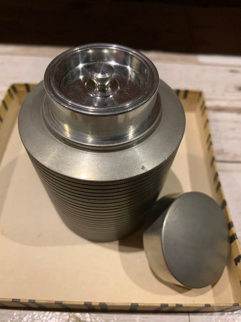 乾茂號造　煎茶道具　茶入 煎茶道具　錫製　茶入