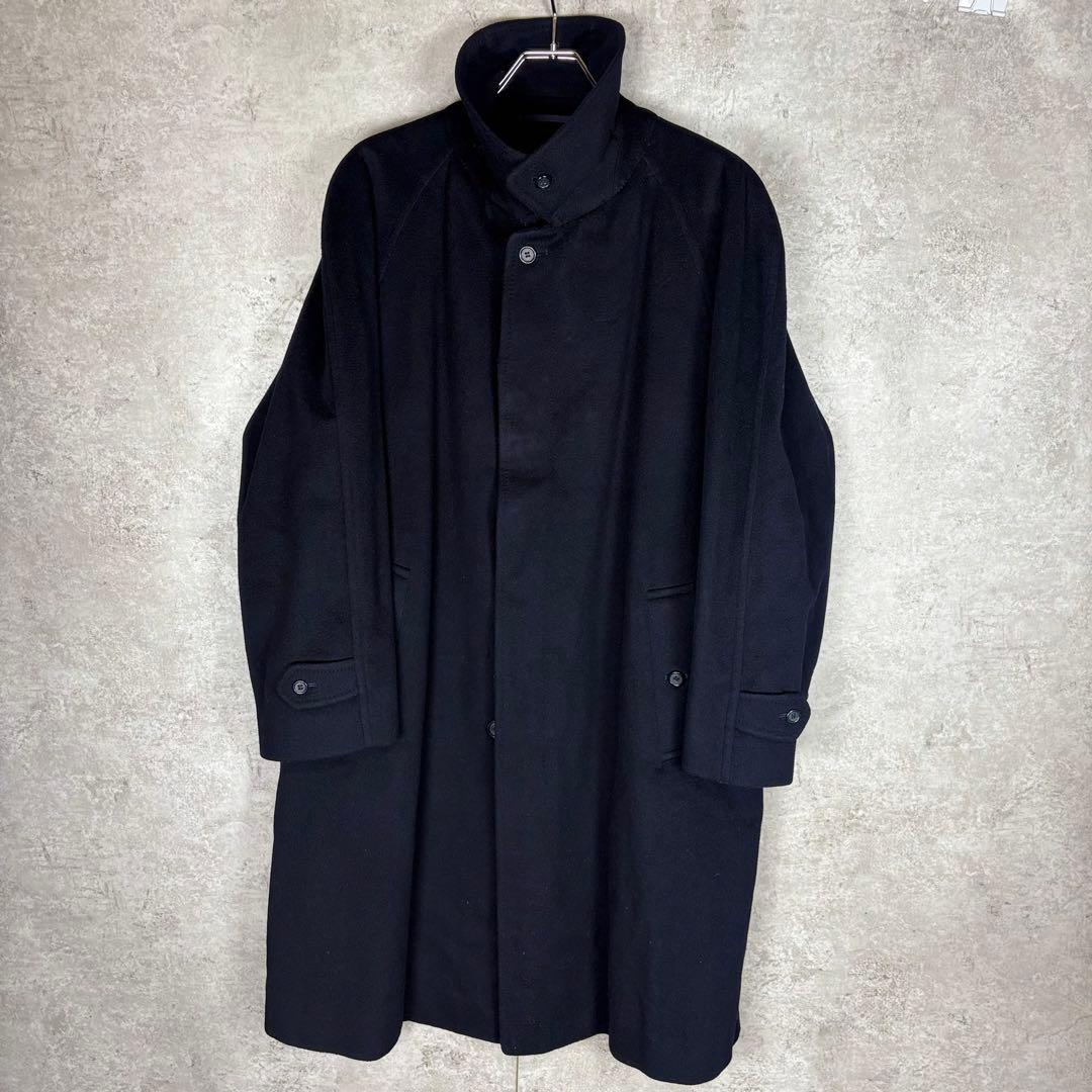 バーバリー　カシミヤ 100% BURBERRY バルカラー　コート　52 紺色