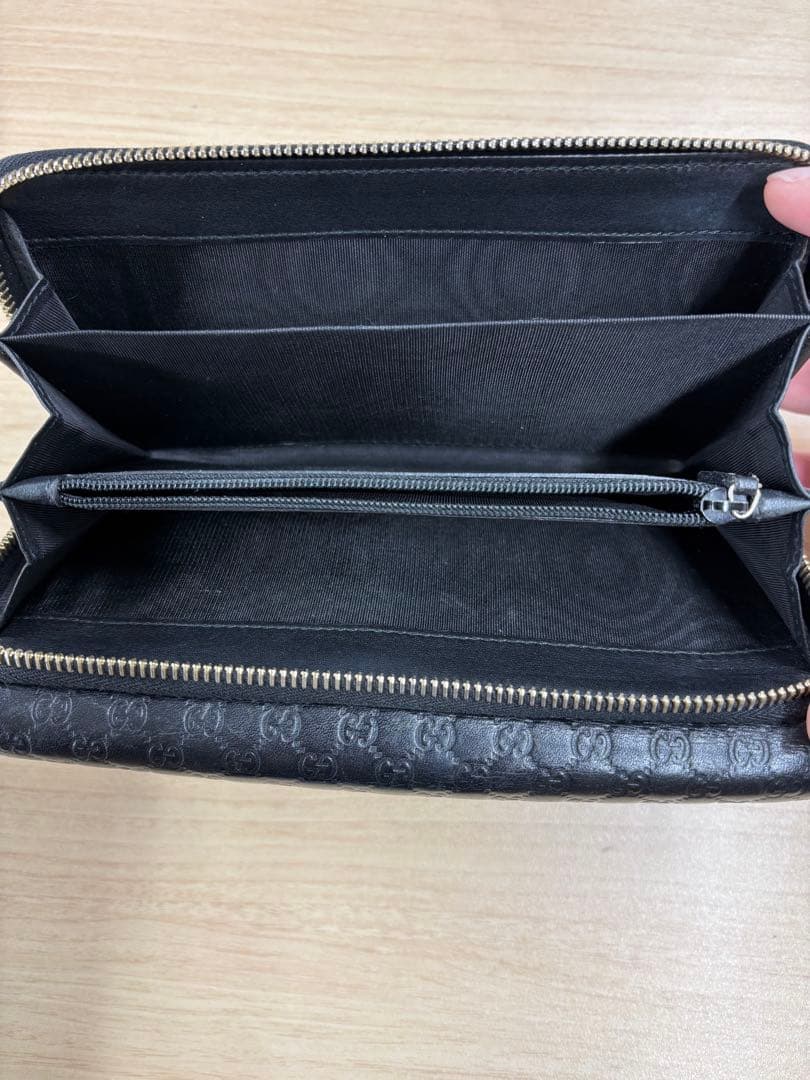 GUCCI レザー長財布 GGパターン 黒