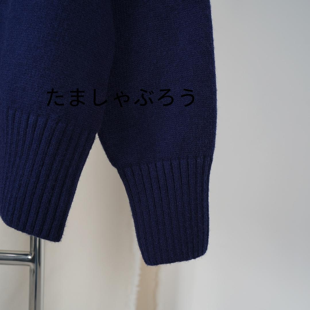 AMI PARIS ハート刺繍 クルーネックニットセーター 秋冬 ユニセックス