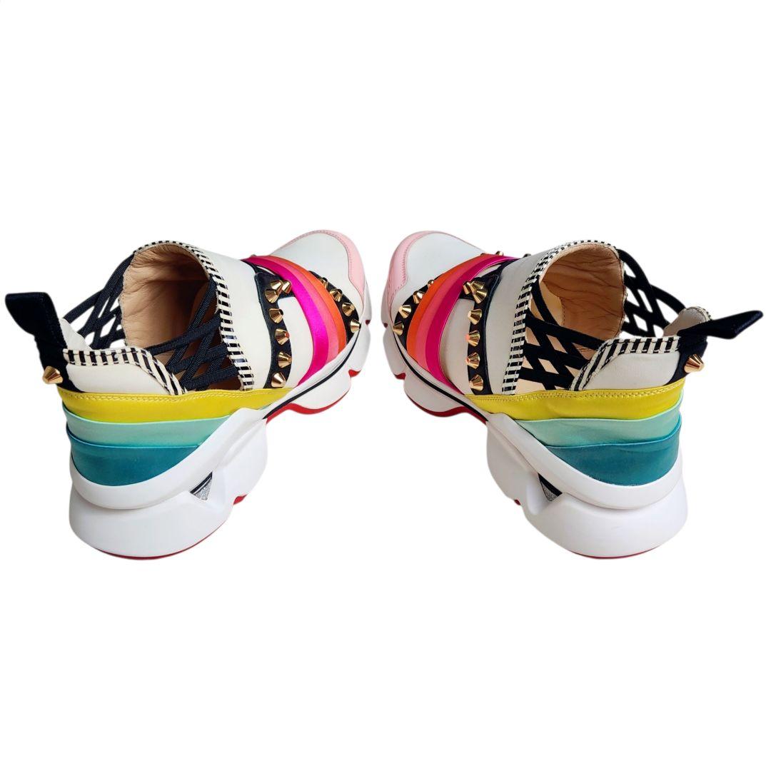 クリスチャンルブタン 123 RUN FLAT 厚底 ロックスタッズ スニーカー