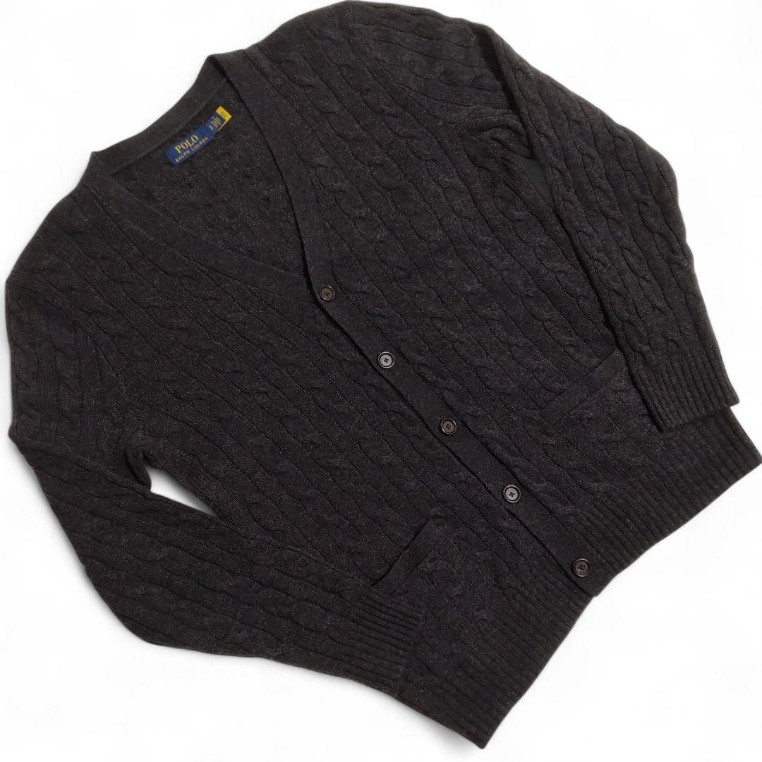 【現行タグ カシミヤ混】ポロ ラルフローレン ケーブルニット カーディガン
