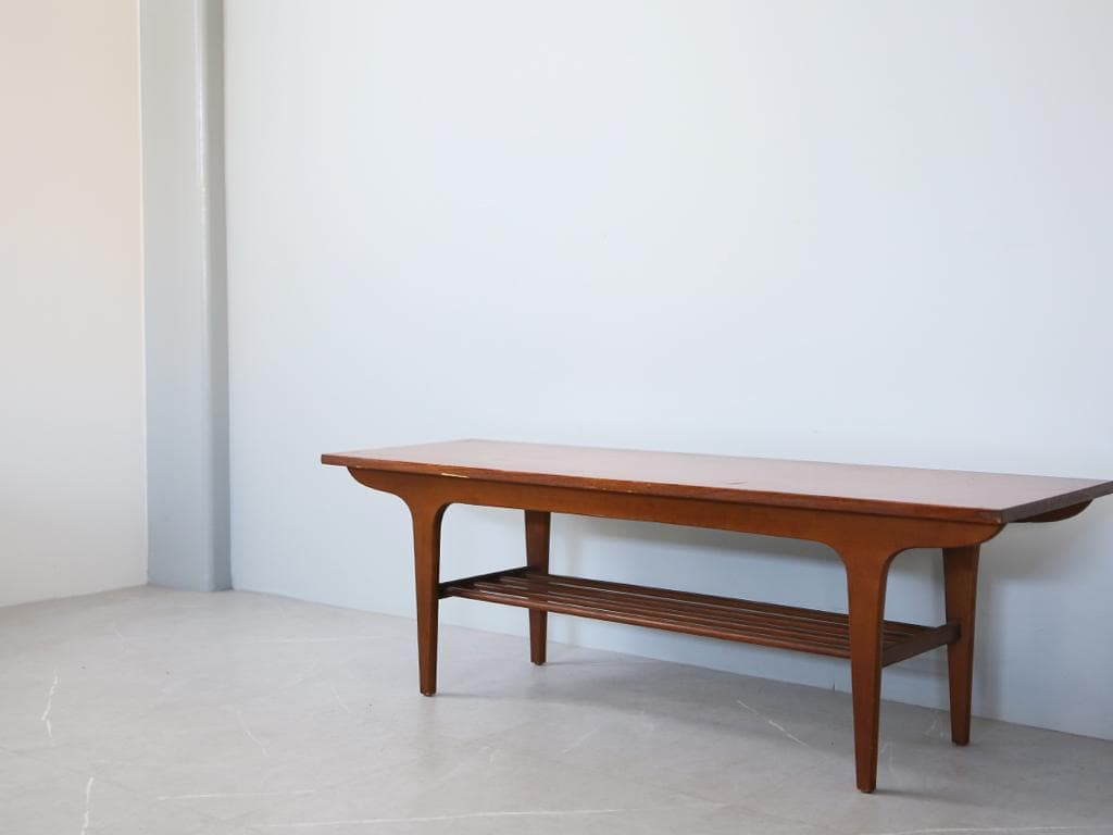 英国アンティークチーク古木コーヒーテーブル/木製机/ローテーブル(91-101)