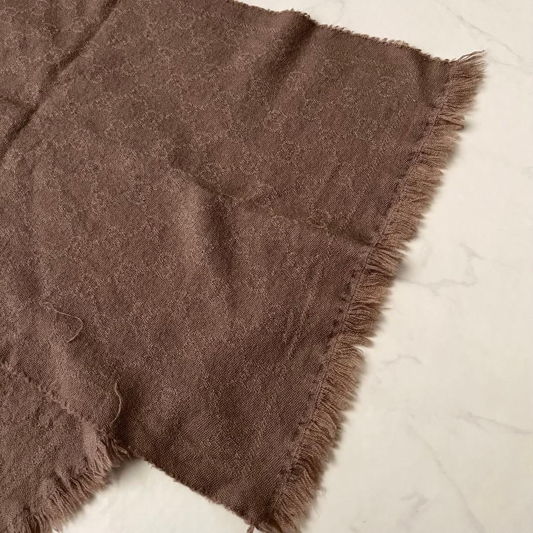 GUCCI トムフォード期 GG柄 ストール マフラー ブラウン ウール