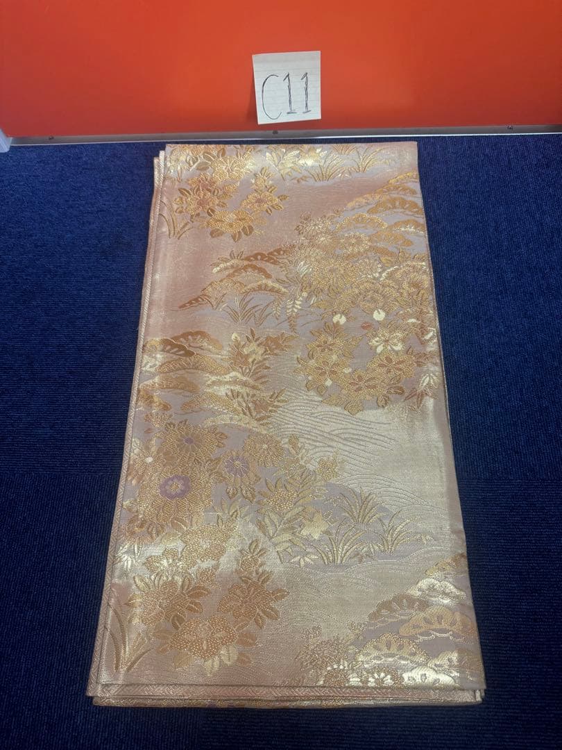 2690袋帯 古代彫金紋 西陣織 金糸　高級上質上品　約440cm 未使用