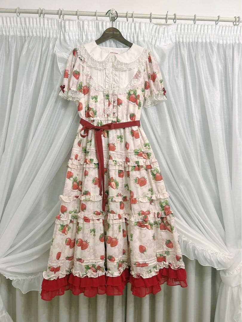 エミリーテンプルキュート　ストロベリーアニバーサリードレス　アイボリー（M）