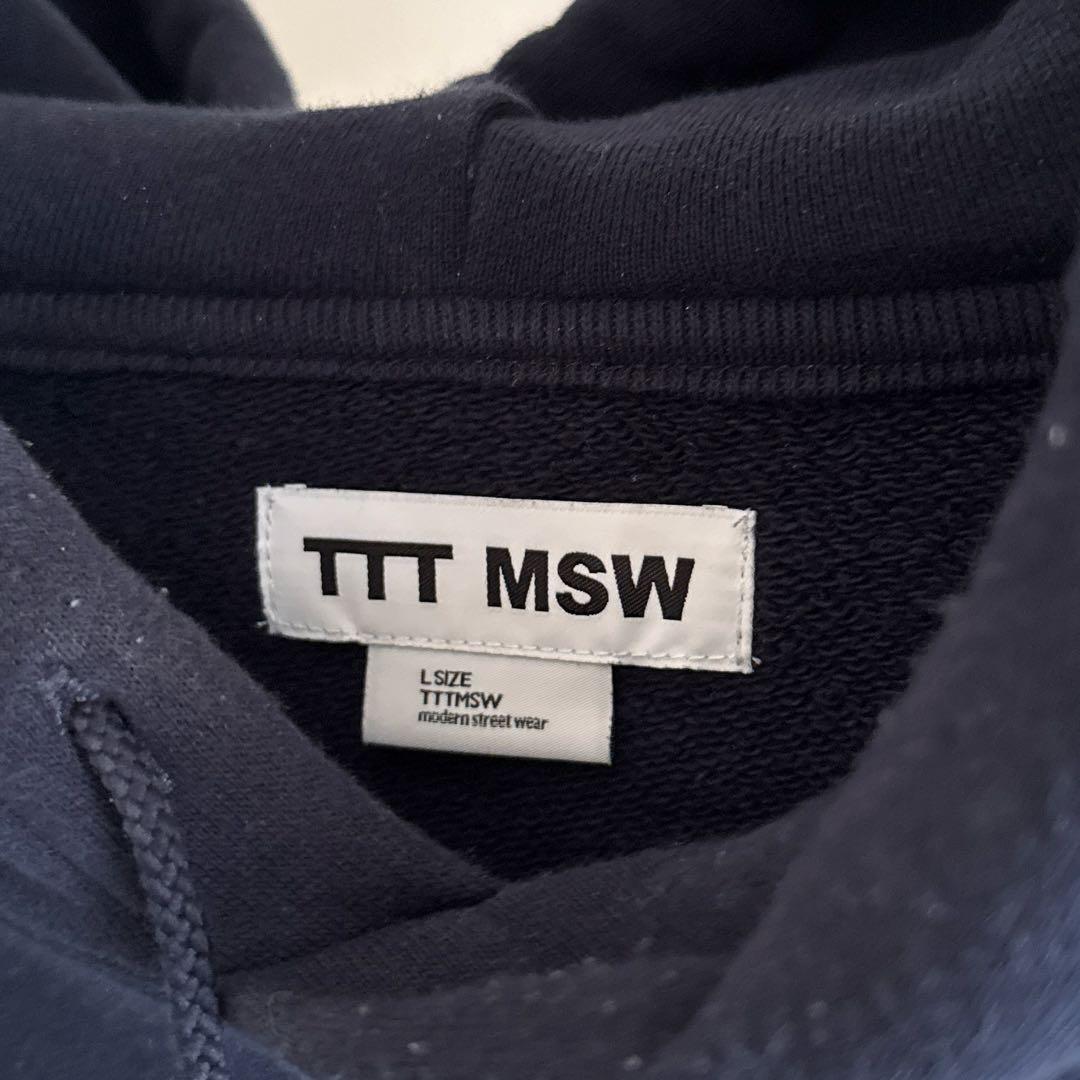 TTTMSW college LOGO hoodie Mサイズ ネイビー