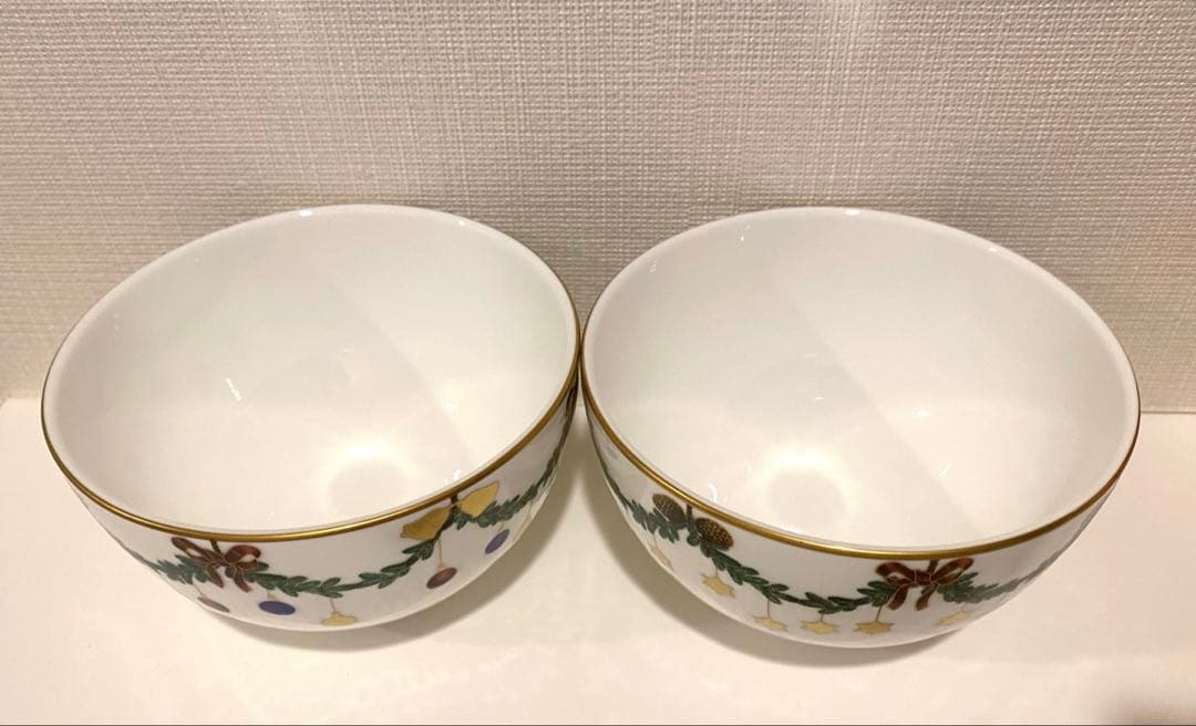 新品 ロイヤルコペンハーゲン スターフルーテッドクリスマス ボウル ペア セット