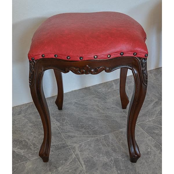 お値下げ！　クラシックスタイル 赤いスツール　猫脚