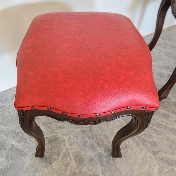 お値下げ！　クラシックスタイル 赤いスツール　猫脚