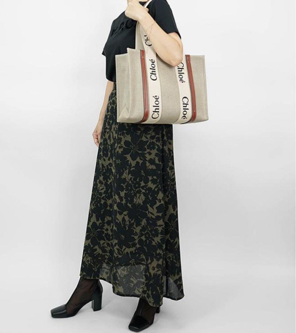 Chloe トートバッグ WOODY ブラウン CHC22AS383I2690U