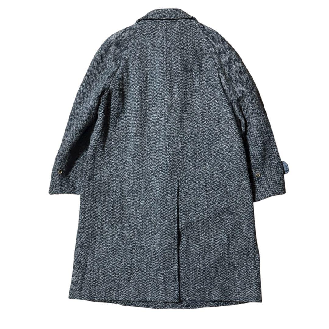 J.PRESS HARRIS TWEED ウール ステンカラーコート グレー