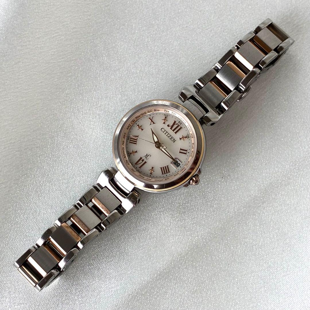 【美品】CITIZEN xC シチズン クロスシー 電波ソーラーレディース腕時計