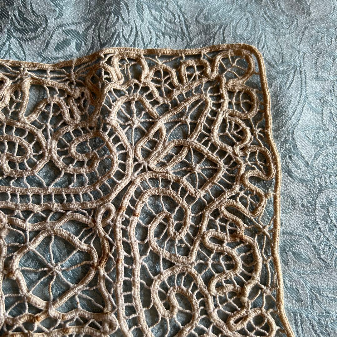 ベージュ　アンティークレース　フランス