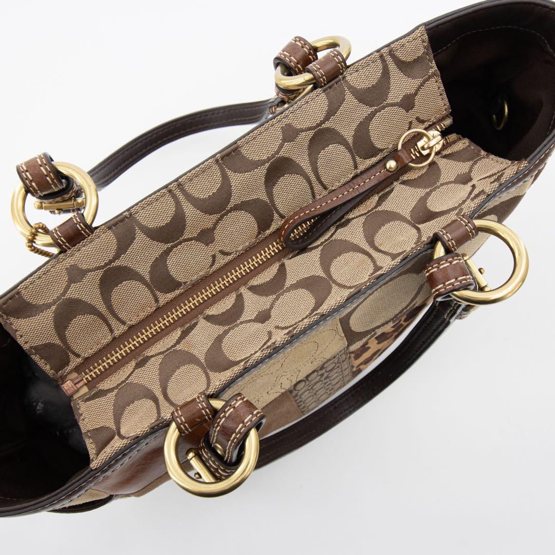A144【美品】COACH／コーチ　トートバッグ　シグネチャー　パッチワーク