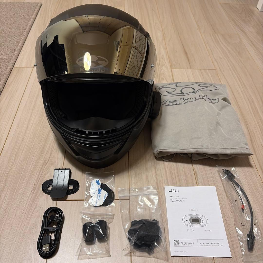 OGK KABUTO SHUMA L ミラーシールド Sena J10 インカム