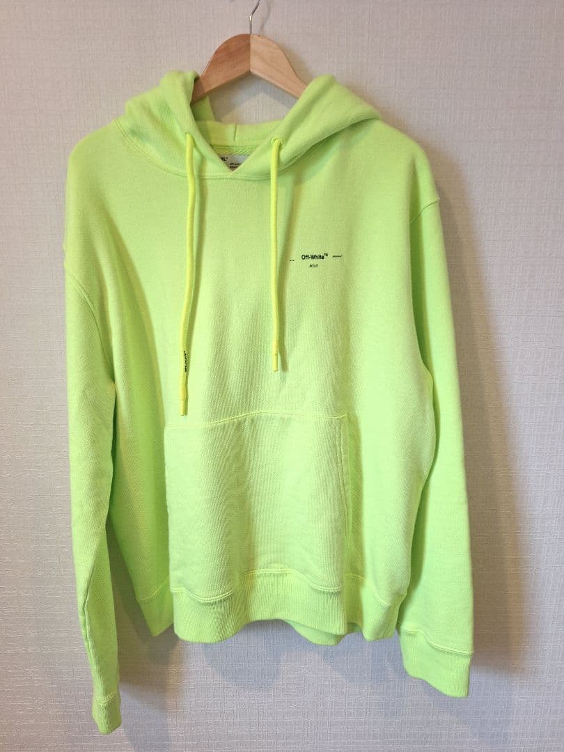 off-white main label オフホワイト ネオンイエロー パーカー