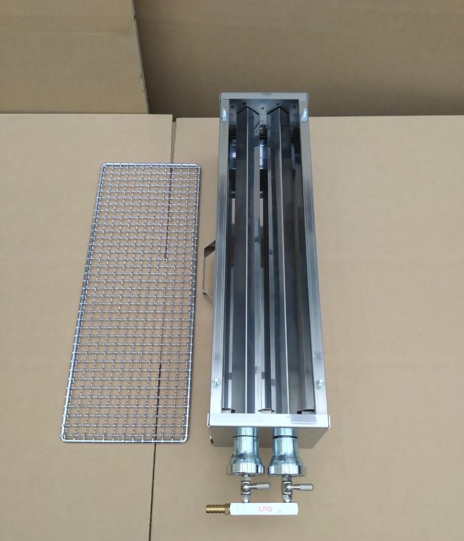 未使用品 焼鳥器 串焼き機 プロパンガス用 網付き やきとり機器 LPガス 祭り